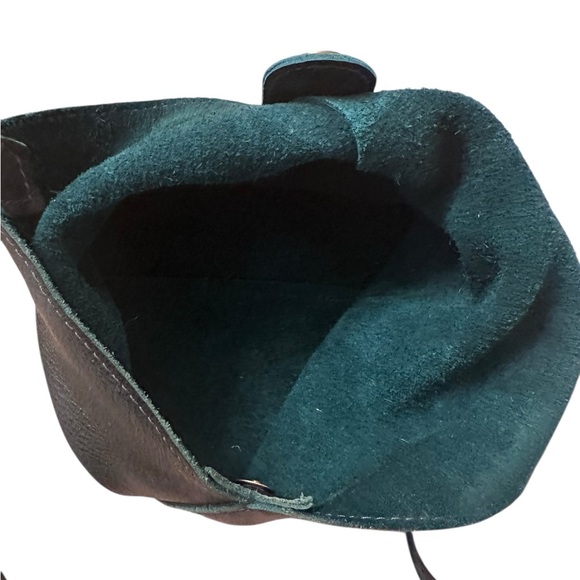 Portland Leather Small Naomi Shoulder Bag Elegant Deep Teal Color Boreal - Picture 10 of 11